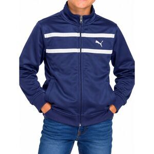 🔥 5 for $30 🔥 Puma Boys’ Navy Blue White Stripe Full Zip Track Jacket | Size 7